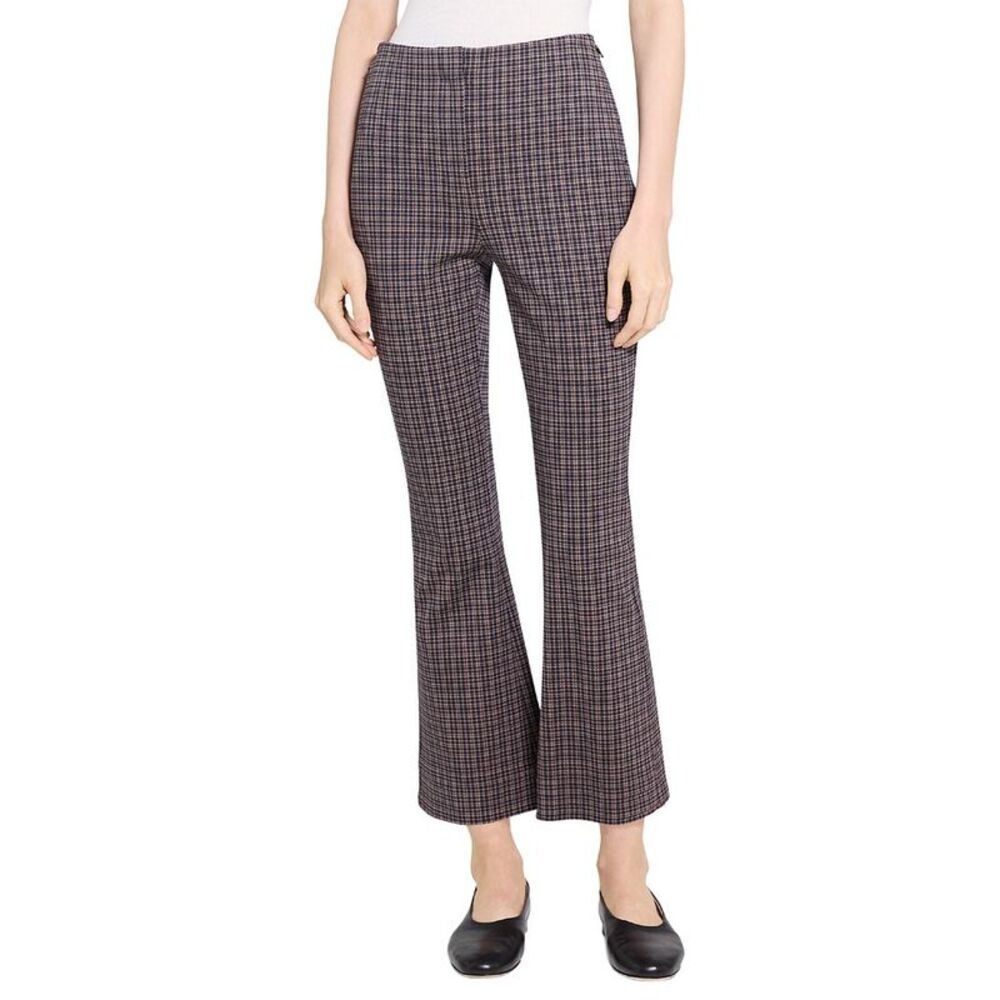 Theory Womens High-Waist Kick Pant, Brown